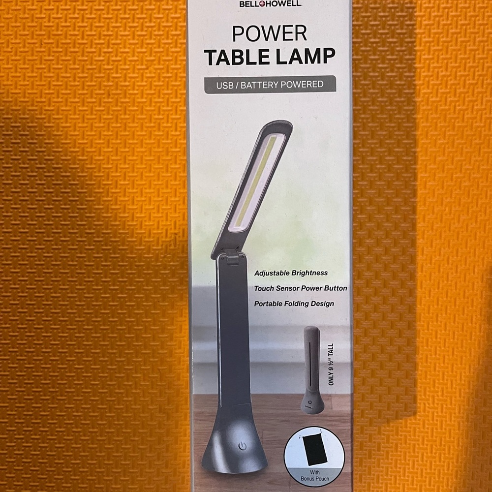 Brand new in box- Gray Power Table Lamp
